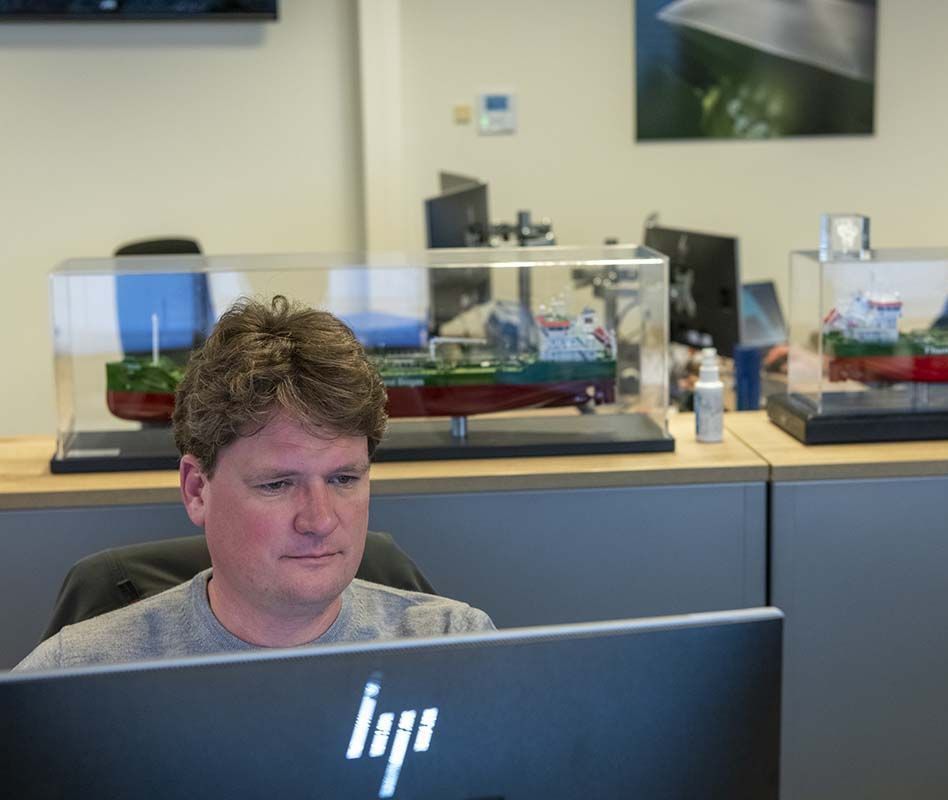 Working at the office in Farmsum