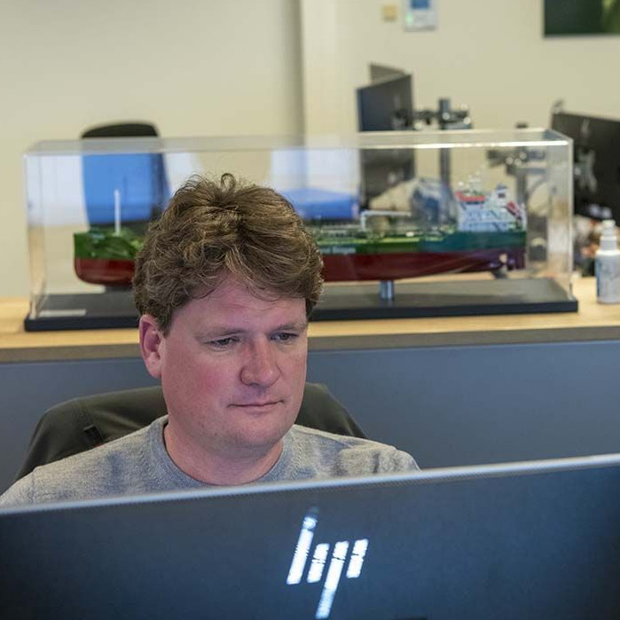 Working at the office in Farmsum