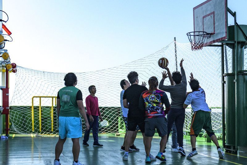 Basketball on board 